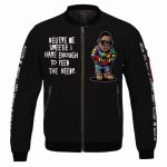 I Got Enough To Feed The Needy Biggie Black Bomber Jacket