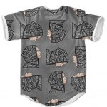 Marshall Mathers Eminem's Quote Pattern Gray Baseball Shirt