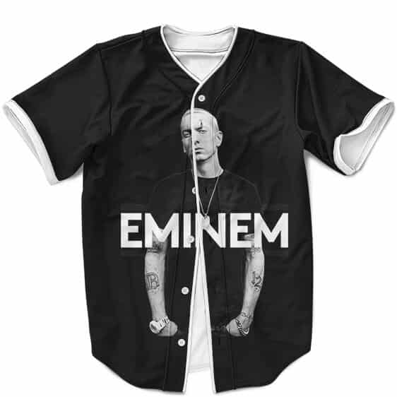 Monochrome Slim Shady Eminem Black Baseball Uniform