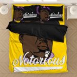 Notorious Big Face Art Tribute Vibrant Yellow Bed Linen