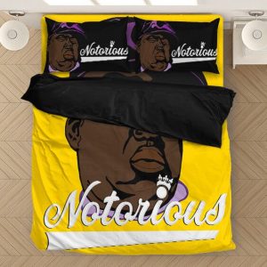 Notorious Big Face Art Tribute Vibrant Yellow Bed Linen