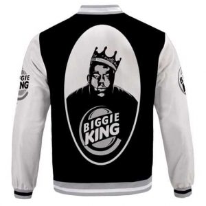 Notorious Biggie King Black And White Varsity Jacket