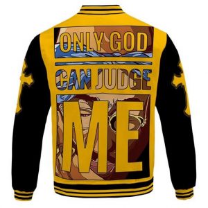 Only God Can Judge Me 2Pac Yellow And Black Varsity Jacket