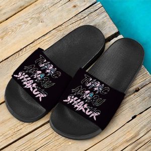 Rap Legend Tupac Amaru Shakur Artwork Cool Slide Sandals