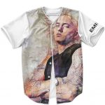 Rapper Songwriter Eminem Realistic Art Baseball Jersey