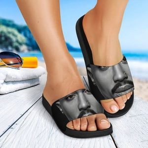 Realistic Tupac Makaveli Shakur Close-Up Face Slide Sandals
