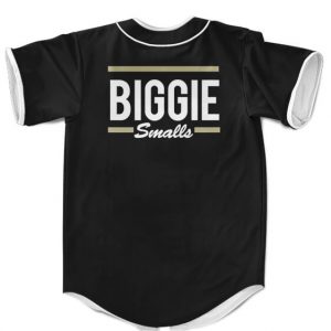 The Notorious BIG Biggie Smalls Minimalist Clean Black Baseball Jersey
