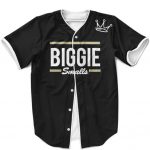 The Notorious BIG Biggie Smalls Minimalist Clean Black Baseball Jersey
