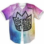The Notorious BIG Biggie Smalls Pinstripe Cool Rainbow Baseball Jersey