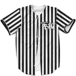 The Notorious BIG Black White Stripes Pattern Elegant Baseball Uniform