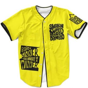 The Notorious BIG Born Sinner Juicy Dope Neon Yellow Baseball Jersey