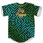 The Notorious BIG Poppa Aztec Green Teal Dope Baseball Jersey