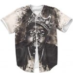 The Notorious BIG Wearing Crown Vintage Portrait Nice Baseball Jersey