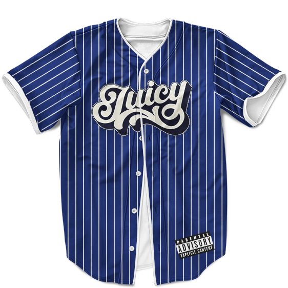 The Notorious Big MLB Inspired Juicy Blue Pinstripes Amazing Baseball Jersey