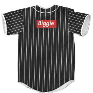 The Notorious Biggie Smalls MLB Minimalist Stripes Black Baseball Jersey