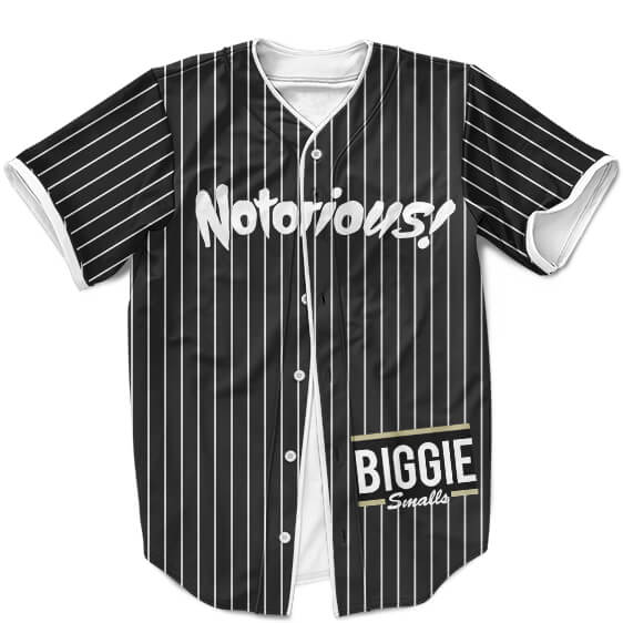 Biggie Smalls The Notorious MLB Inspired Pinstripe White Black Baseball  Jersey