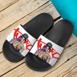 Thug Life Rapper Tupac Shakur Gang Sign White Slide Sandals