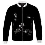 Thug Life Tupac Makaveli Body Tattoos Black Bomber Jacket