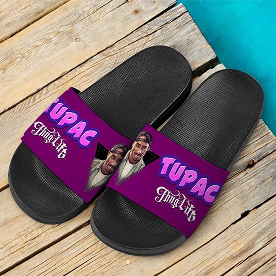 Thug Life Tupac Makaveli Drip Art Amazing Slide Sandals