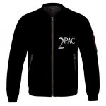 Tribute to 2Pac Amaru Shakur Portrait Black Bomber Jacket