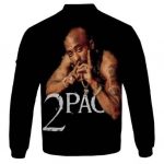 Tribute to 2Pac Amaru Shakur Portrait Black Bomber Jacket