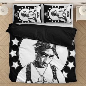 Tupac Amaru Shakur Black White Artistic Design Cool Bedding Set