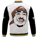 Tupac Makaveli Smoking Gangsta Trippy Effect Varsity Jacket