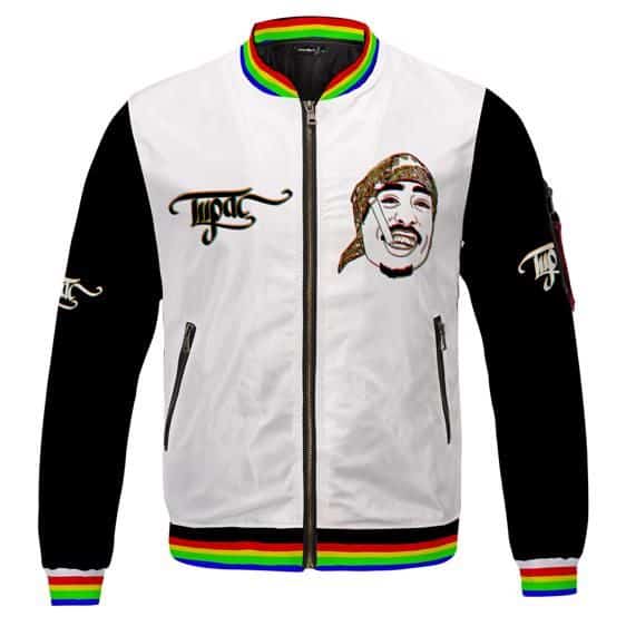 Tupac Makaveli Smoking Gangsta Trippy Effect Varsity Jacket