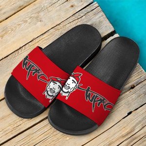 Tupac Makaveli Wearing Bandana Cartoon Awesome Slide Sandals