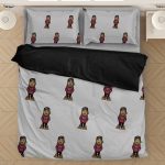 Tupac Shakur Cartoon Fantastic Minimalist Gray Bedding Set