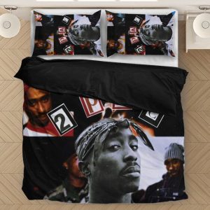 Tupac Shakur Photo Collection Amazing Black Bedding Set