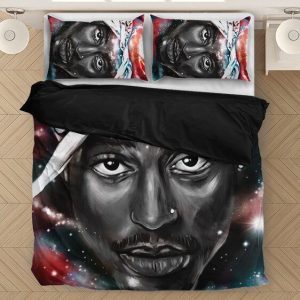 Tupac Shakur Trippy Galaxy Design Wonderful Bedding Set