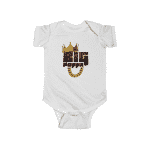 Big Poppa Biggie Signature Crown & Necklace Baby Romper