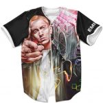 Vibrant Eminem Portrait With His Boombox Baseball Shirt