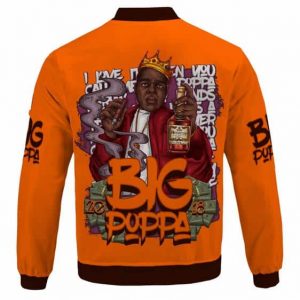 Vibrant Notorious Big Poppa Lyrics Orange Bomber Jacket