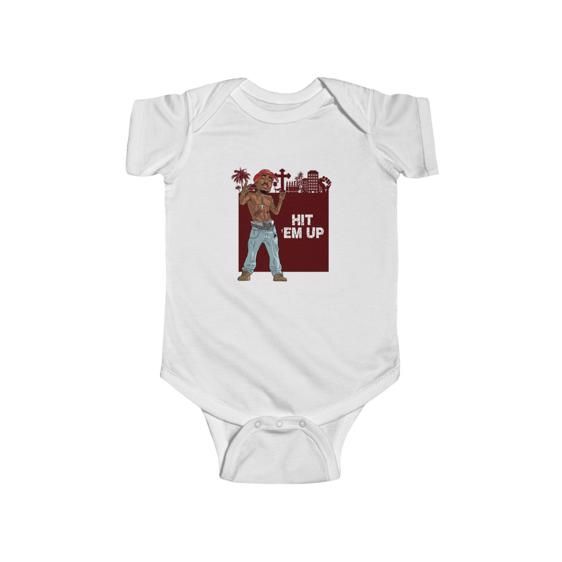 West Coast City View Chibi Tupac Shakur Hit ‘Em Up Baby Onesie ...