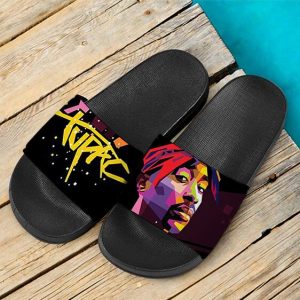 West-Coast Rapper Tupac Makaveli Colorful Pop Art Slides