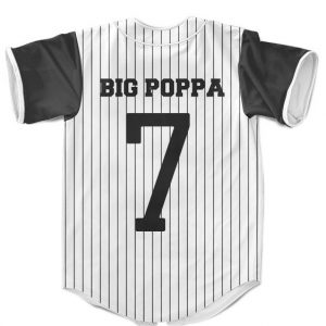Biggie Smalls The Notorious MLB Inspired Pinstripe White Black Baseball Jersey