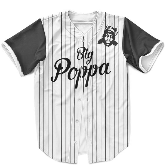 Biggie Smalls The Notorious MLB Inspired Pinstripe White Black Baseball Jersey