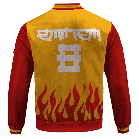8 Mile Eminem Flame Pattern Design Stylish Varsity Jacket