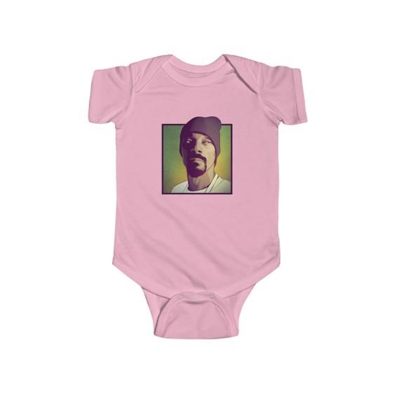 Amazing Snoop Dogg Portrait Weed Background Baby Rompers