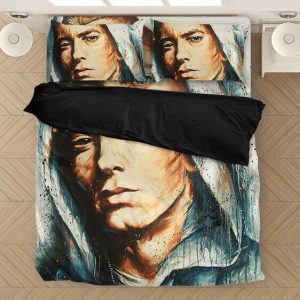 American Rapper Eminem Drip Art Portrait Bedding Set