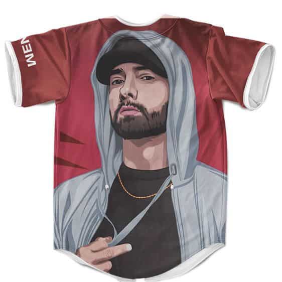 Awesome Eminem Hip Hop Portrait Art Red Baseball Jersey