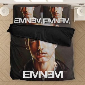 Awesome Realistic Eminem Portrait Image Bedclothes