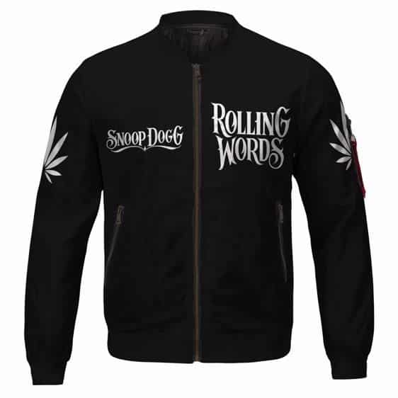Snoop Dogg Rolling Words Awesome Black Letterman Jacket