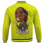 Snoop Dogg Cartoon Smoking Lime Green Letterman Jacket