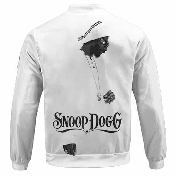 Awesome Snoop Doggy Dogg in White Dope Bomber Jacket