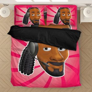 Bigg Snoop Dogg Artwork Animation Pink Bedding Set