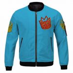 Biggie Smalls Crown Symbol Awesome Blue Bomber Jacket