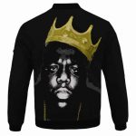Biggie Smalls Gold Crown Awesome Black Bomber Jacket